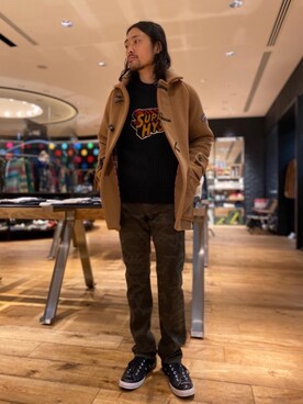「コラボレーション」｜「アイテム（その他アウター）」を使った、®️さん（メンズ・177cm）の冬コーディネート