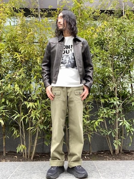 「コラボレーション」｜「アイテム（その他アウター）」を使った、®️さん（メンズ・177cm）の冬コーディネート