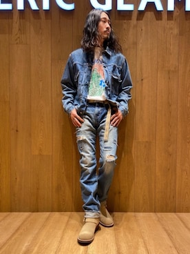 「ロックコーデ」｜「アイテム（デニムジャケット）」を使った、®️さん（メンズ・177cm）の春コーディネート