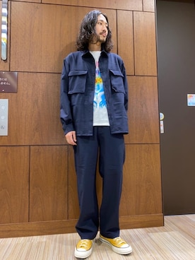 「ﾋﾞｯｸﾞｼﾙｴｯﾄ」｜®️さん（メンズ・176cm）の春コーディネート