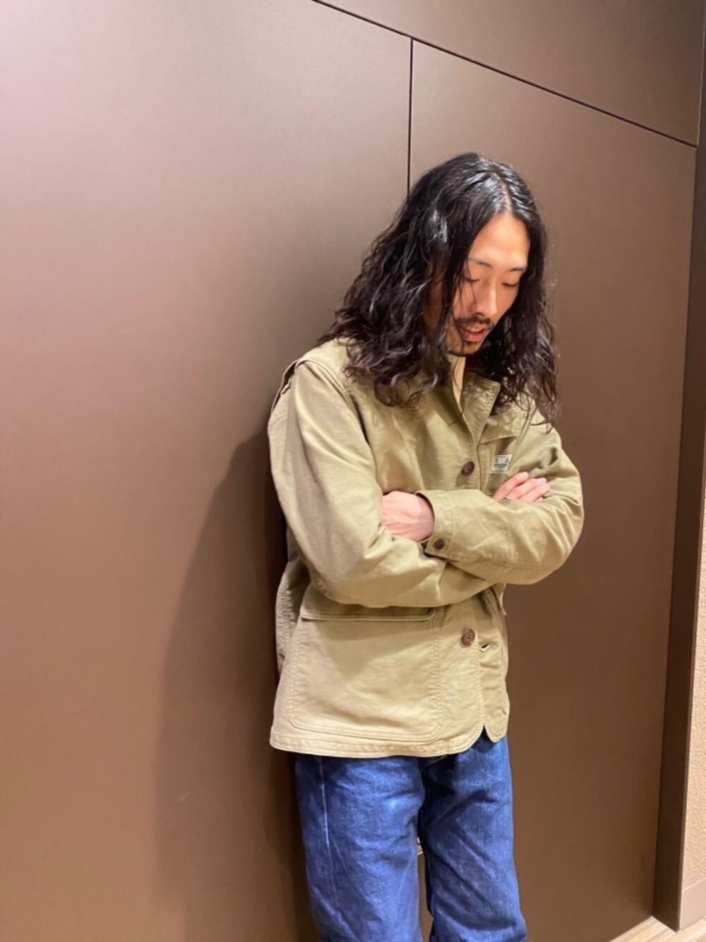 「ニット、ジャケット、ハンティングジャケット、ヒステリックグラマー、でにむ、hysteric glamour、あうたー、秋🍁コーデ、あめかじ」｜「HYSTERIC GLAMOURのFLAMES LOGO刺繍 カールカールモックネックセーター（ニット/セーター、ホワイト系）」を使った、®️さん（メンズ・176cm）の秋コーディネートの1枚目の写真
