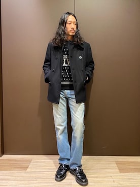 「HYSTERIC GLAMOUR（ヒステリックグラマー）のアイテム（ピーコート）」を使った、®️さん（メンズ・176cm）の冬コーディネート