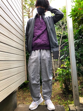 「Kaepa（ケイパ）のアイテム」を使った、小松さん（メンズ・170cm）の冬コーディネート