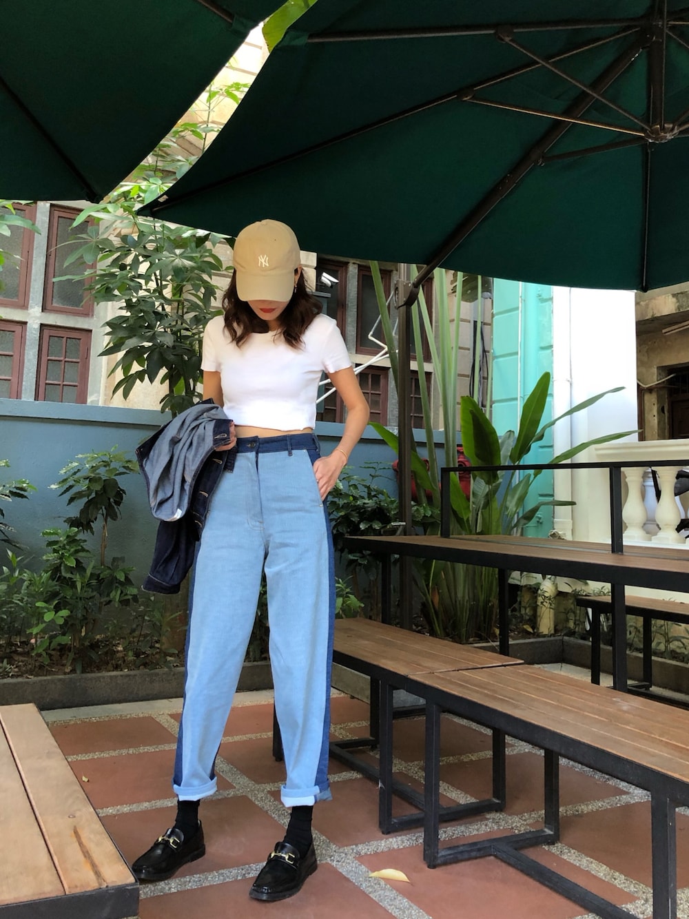 「ootd」｜「MOUSSYのBIT LOAFER（ローファー、ブラック系）」を使った、ooahzさん（レディース・166cm）の秋コーディネートの1枚目の写真