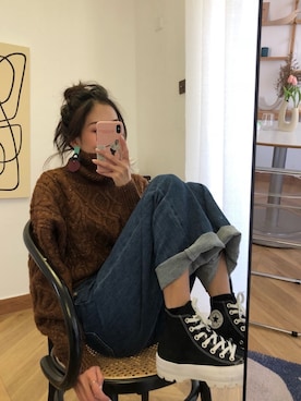 「アイテム（ブーツ、ホワイト系）」を使った、ooahzさん（レディース・166cm）の秋コーディネート