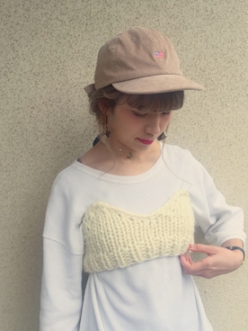 「アイテム（イヤリング）」を使った、中谷愛さん（レディース・158cm・20代）の春コーディネート