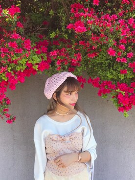 「LILY BROWN（リリーブラウン）のアイテム（キャミソール）」を使った、中谷愛さん（レディース・158cm）の春コーディネート