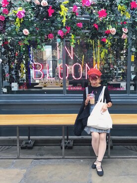 「アイテム（ハンチング/ベレー帽）」を使った、中谷愛さん（レディース・158cm・20代）の秋コーディネート
