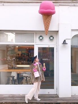 「アイテム（キャップ）」を使った、中谷愛さん（レディース・158cm・20代）の冬コーディネート