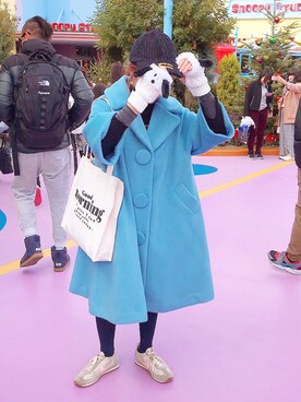 「アイテム（キャップ）」を使った、中谷愛さん（レディース・158cm・20代）の冬コーディネート