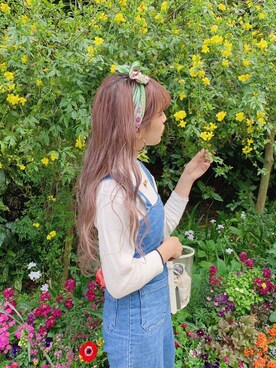 「アイテム（オールインワン・サロペット）」を使った、中谷愛さん（レディース・158cm・20代）の春コーディネート