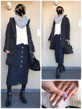 「PLAIN CLOTHING（プレーンクロージング）の【SALE!!】【ZOZOTOWN人気ランキング 1位獲得】シーズンレス2WAYフラップハンドバッグ/ショルダーバッグ（ショルダーバッグ）」を使った、ちぃぃさん（レディース・161cm）の冬コーディネート