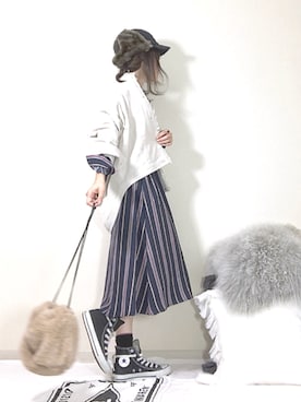 「SENSE OF PLACE by URBAN RESEAR」｜「アイテム（ノーカラージャケット）」を使った、norimamiさん（レディース・160cm）の秋コーディネート