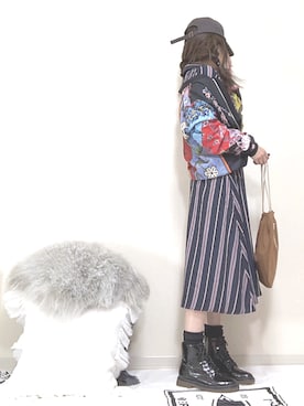 「Desigual（デシグアル）のアイテム（ブルゾン）」を使った、norimamiさん（レディース・160cm）の秋コーディネート