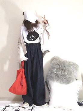 「にゃー」｜「アイテム（ノーカラージャケット）」を使った、norimamiさん（レディース・160cm）の秋コーディネート