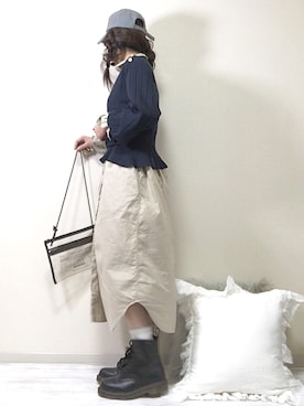 「Rougevif」｜「アイテム（シャツワンピース）」を使った、norimamiさん（レディース・160cm）の秋コーディネート