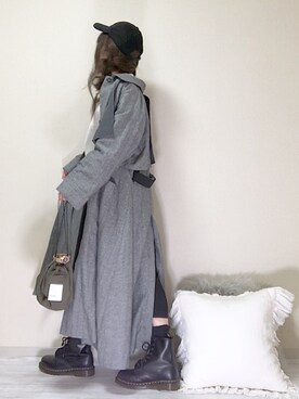 norimamiさんの「綿麻ボリュームコート」を使ったコーディネート