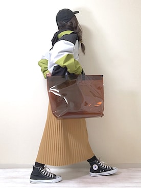 「zucca」｜「アイテム（ナイロンジャケット）」を使った、norimamiさん（レディース・160cm）の春コーディネート