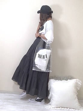 「Guess（ゲス）のアイテム（スリッポン）」を使った、norimamiさん（レディース・160cm）の春コーディネート