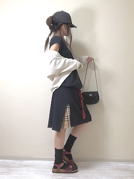 「ワッフル」｜「アイテム（ラッピングキット）」を使った、norimamiさん（レディース・160cm）の夏コーディネート