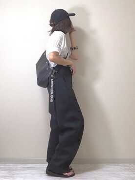norimamiさんの「ワイドフィットカーブジャージーパンツ(丈標準72～74cm）」を使ったコーディネート