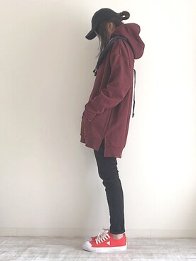 「EMMA  CLOTHES」｜「アイテム（キャップ）」を使った、norimamiさん（レディース・160cm）の秋コーディネート