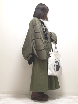 「Ne-net（ネネット）のアイテム（ブルゾン）」を使った、norimamiさん（レディース・160cm）の秋コーディネート