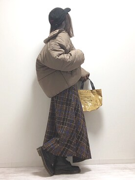 「アシンメトリー」｜「アイテム（ダウンジャケット/コート）」を使った、norimamiさん（レディース・160cm）の秋コーディネート