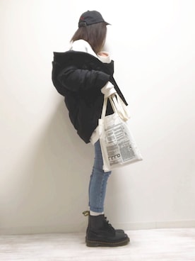 「EMMA  CLOTHES」｜「アイテム（キャップ）」を使った、norimamiさん（レディース・160cm）の冬コーディネート