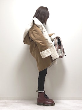 「ミサリナ」｜「アイテム（ムートンコート）」を使った、norimamiさん（レディース・160cm）の冬コーディネート