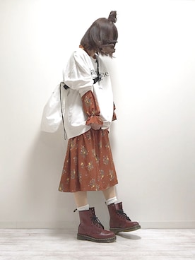 「レトロ」｜「アイテム（ラッピングキット）」を使った、norimamiさん（レディース・160cm）の冬コーディネート