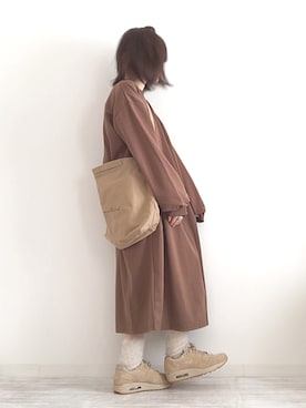 「スウェットワンピース」｜「アイテム（ラッピングキット）」を使った、norimamiさん（レディース・160cm）の春コーディネート