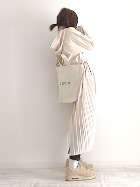 「MAYSON GREY（メイソングレイ）の【socolla】バックプリーツワンピース（ワンピース）」を使った、norimamiさん（レディース・160cm）の春コーディネート