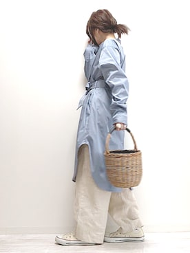 「部屋撮り」｜「アイテム（ラッピングキット）」を使った、norimamiさん（レディース・160cm）の春コーディネート