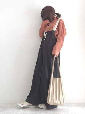 「カシュクール」｜「アイテム（サロペット/オーバーオール）」を使った、norimamiさん（レディース・160cm）の春コーディネート