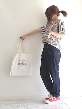 「Guess（ゲス）のアイテム（シューズ）」を使った、norimamiさん（レディース・160cm）の春コーディネート