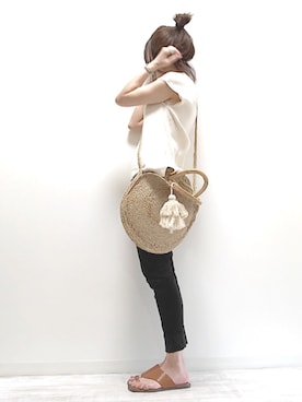 「SENSEOFPLACE」｜「アイテム（ラッピングキット）」を使った、norimamiさん（レディース・160cm）の春コーディネート