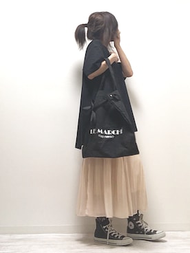 「sakishimatokyo（サキシマトーキョー）のアイテム（ソックス/靴下）」を使った、norimamiさん（レディース・160cm）の夏コーディネート