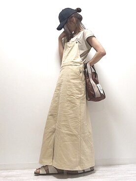 norimamiさんの「ロングジャンパースカート」を使ったコーディネート