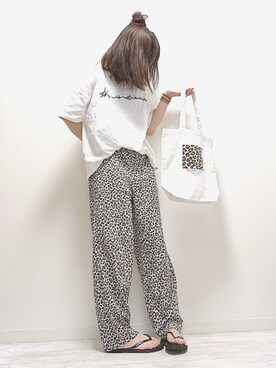 「Calvin Klein（カルバン・クライン）のアイテム（ビーチサンダル）」を使った、norimamiさん（レディース・160cm）の夏コーディネート