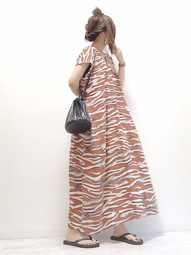「Calvin Klein（カルバン・クライン）のアイテム（ビーチサンダル）」を使った、norimamiさん（レディース・160cm）の夏コーディネート