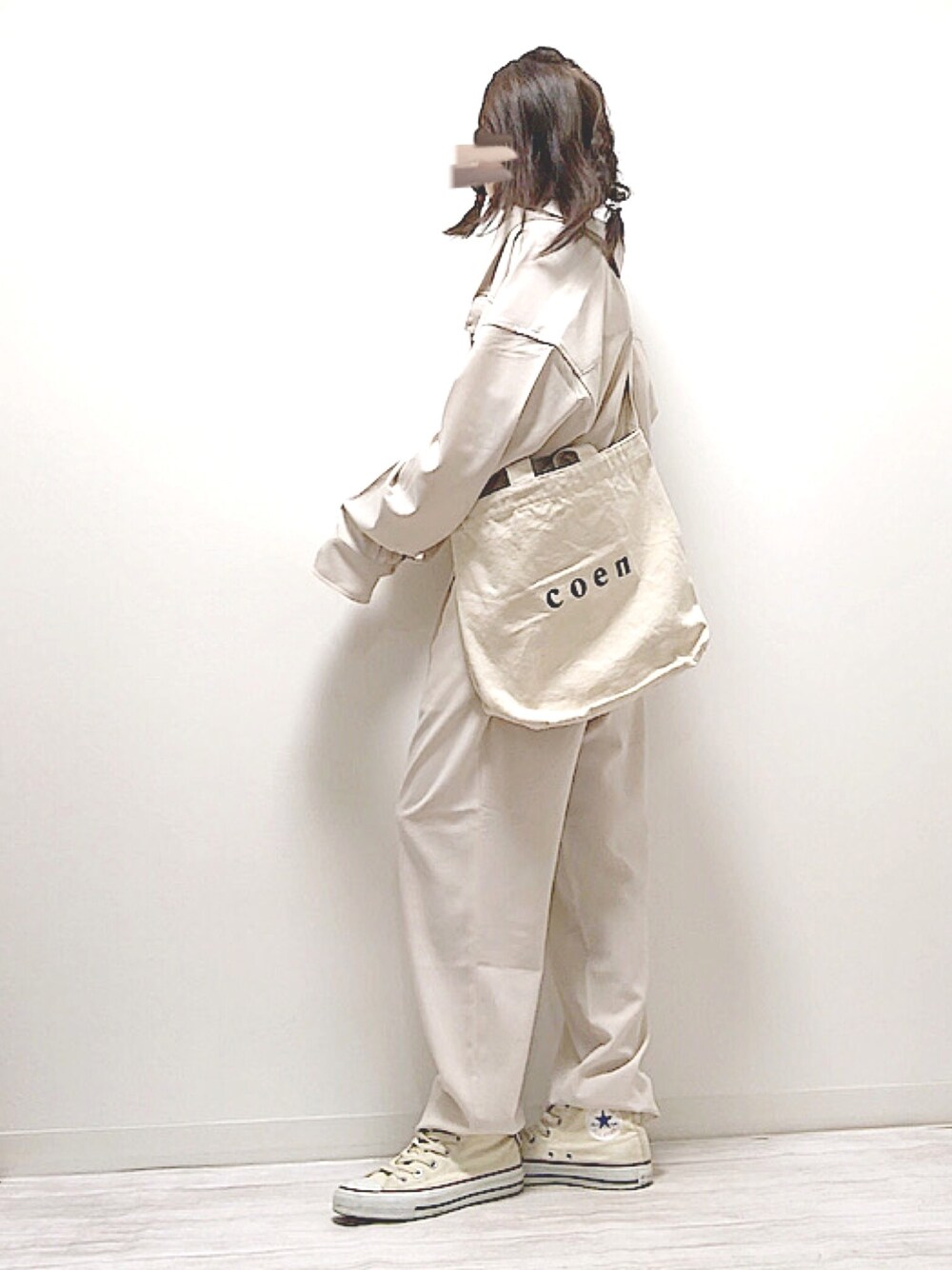 norimamiさんの「【セットアップ】ブライトポプリン レギュラーカラー L/S オーバー ドレープ CPOシャツ＆ワイドアンクルシェフパンツ EMMA CLOTHES 2020AW（EMMA CLOTHES）」を使ったコーディネート