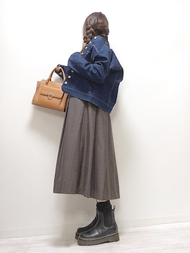 「sakishimatokyo（サキシマトーキョー）のアイテム（デニムジャケット）」を使った、norimamiさん（レディース・160cm）の秋コーディネート