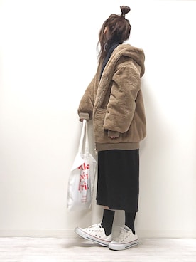 「sakishimatokyo（サキシマトーキョー）のアイテム（ブルゾン）」を使った、norimamiさん（レディース・160cm）の冬コーディネート