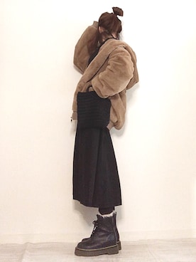 「sakishimatokyo（サキシマトーキョー）のアイテム（ブルゾン）」を使った、norimamiさん（レディース・160cm）の冬コーディネート