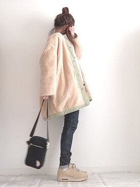 「sakishimatokyo（サキシマトーキョー）のアイテム（ブルゾン）」を使った、norimamiさん（レディース・160cm）の冬コーディネート