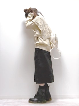 「ケーブルニット」｜「アイテム（ラッピングキット）」を使った、norimamiさん（レディース・160cm）の冬コーディネート