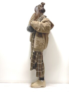 「sakishimatokyo（サキシマトーキョー）のアイテム（ブルゾン）」を使った、norimamiさん（レディース・160cm）の冬コーディネート