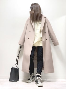 「Lee（リー）のLee/リー【リピート率No1＆年間ベストセラー】ジェギンス　ストレッチ　スキニーパンツ（デニムパンツ）」を使った、norimamiさん（レディース・160cm）の冬コーディネート