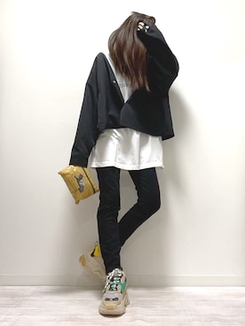 「ノーカラージャケット」｜norimamiさん（レディース・160cm）の冬コーディネート